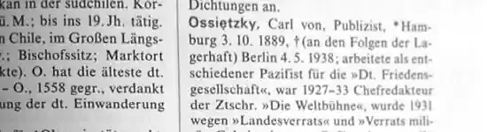 Lexikoneintrag Carl von Ossietzky